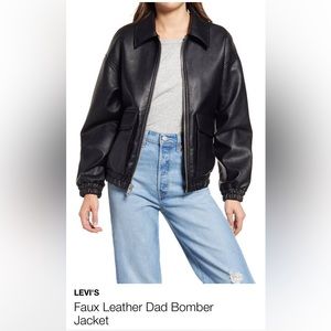 LEVI'S Faux Leather Dad Bomber Jacket